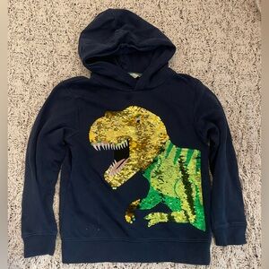 H&M Navy Hoodie with Gold & Green Sequin Dinosaur